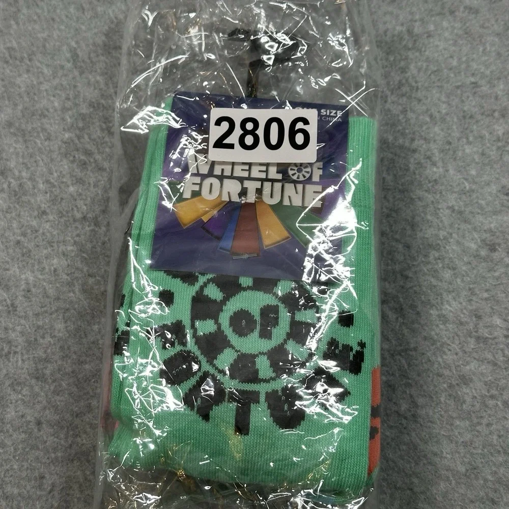 Wheel of Fortune Official Merchandise Crew Socks 7-12 Shoe Novelty TV‎ Game